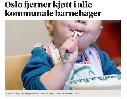 Barnehager slutter med kjøtt - erstattes med?